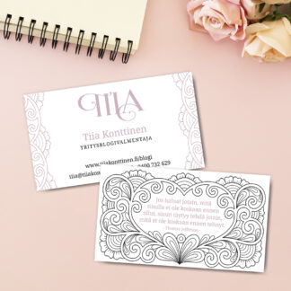 Uniikki värityskäyntikortti