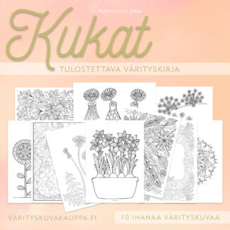 Tulostettava värityskirja Kukat
