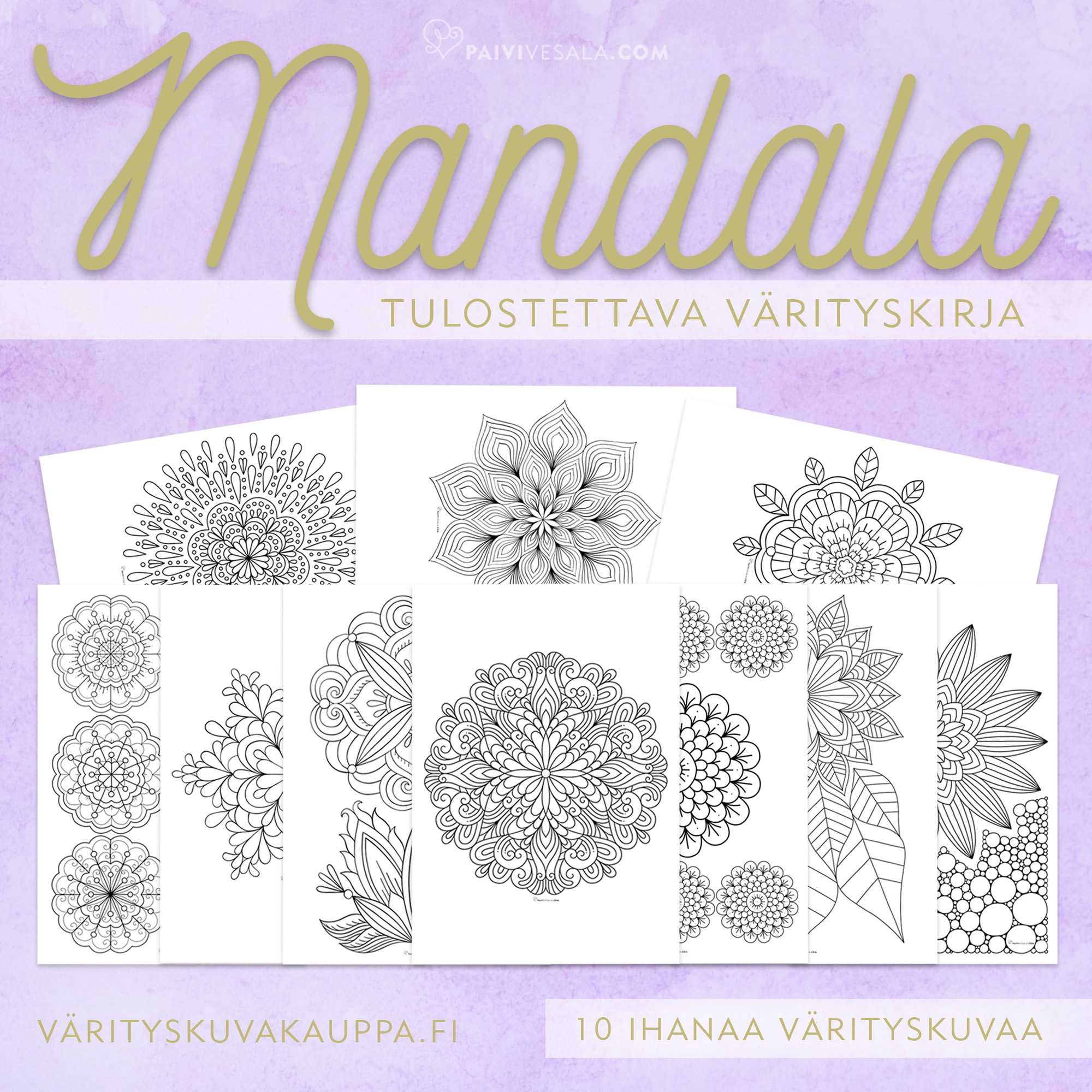 Tulostettava värityskirja Mandala