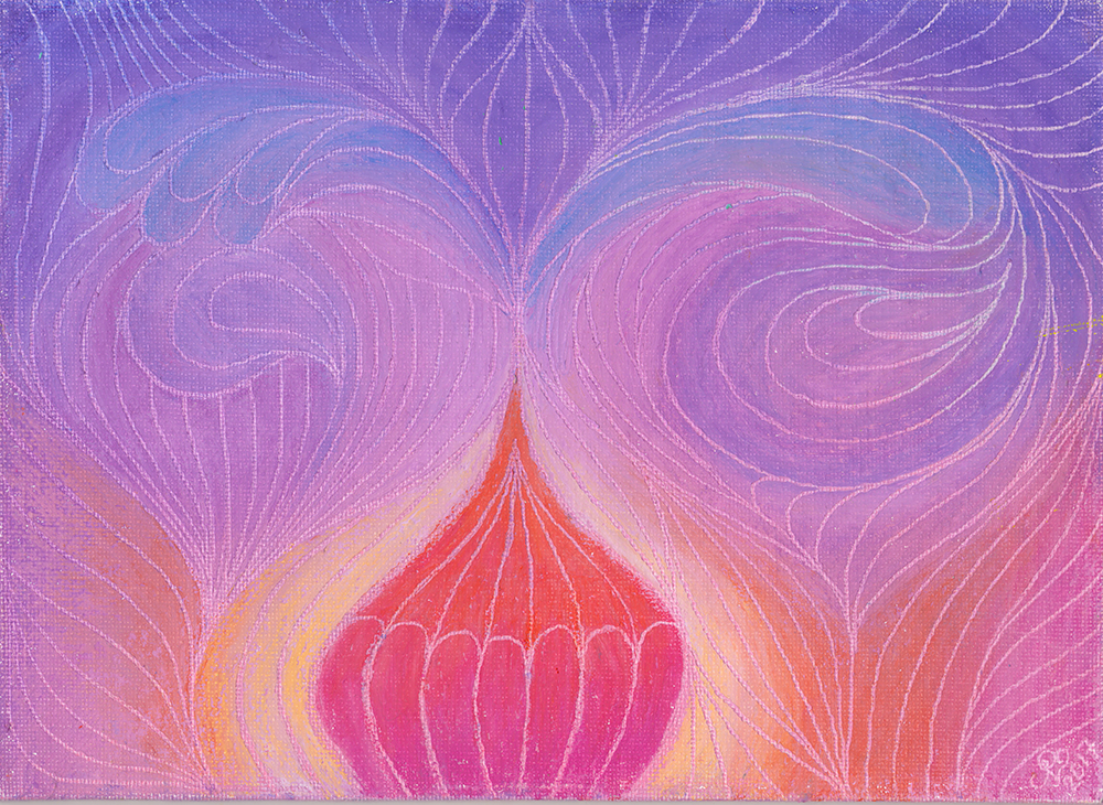 Taikalamppu ljypastellimaalaus 16 X 21 5 Cm P ivi Vesala Art