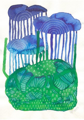 Hengittävä Maa - Akvarelli 21 x 15 cm