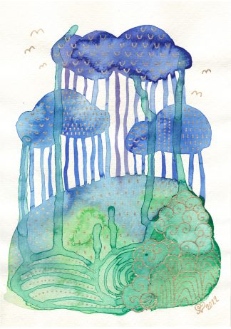 Kuiskaava Ilma - Akvarelli 21 x 15 cm