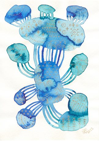 Tähtivaeltajan kartta - Akvarelli 21 x 15 cm