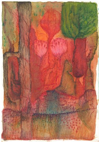 Ikipuiden veri - Inktense-teos 21 x 15 cm