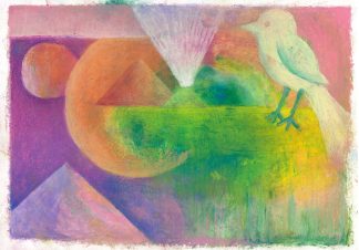 Orion kutsuu - öljypastelliteos 21 x 30 cm