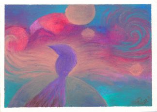 Mare Serenitatis - öljypastelliteos 15 x 21 cm