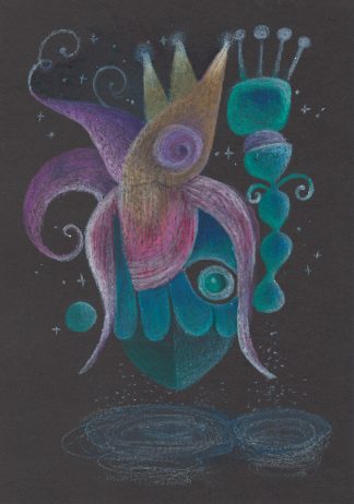 Princess of Bellatrix - wax aquarell -teos 21 x 15 cm