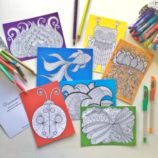 Värityskortit ja -kirjat