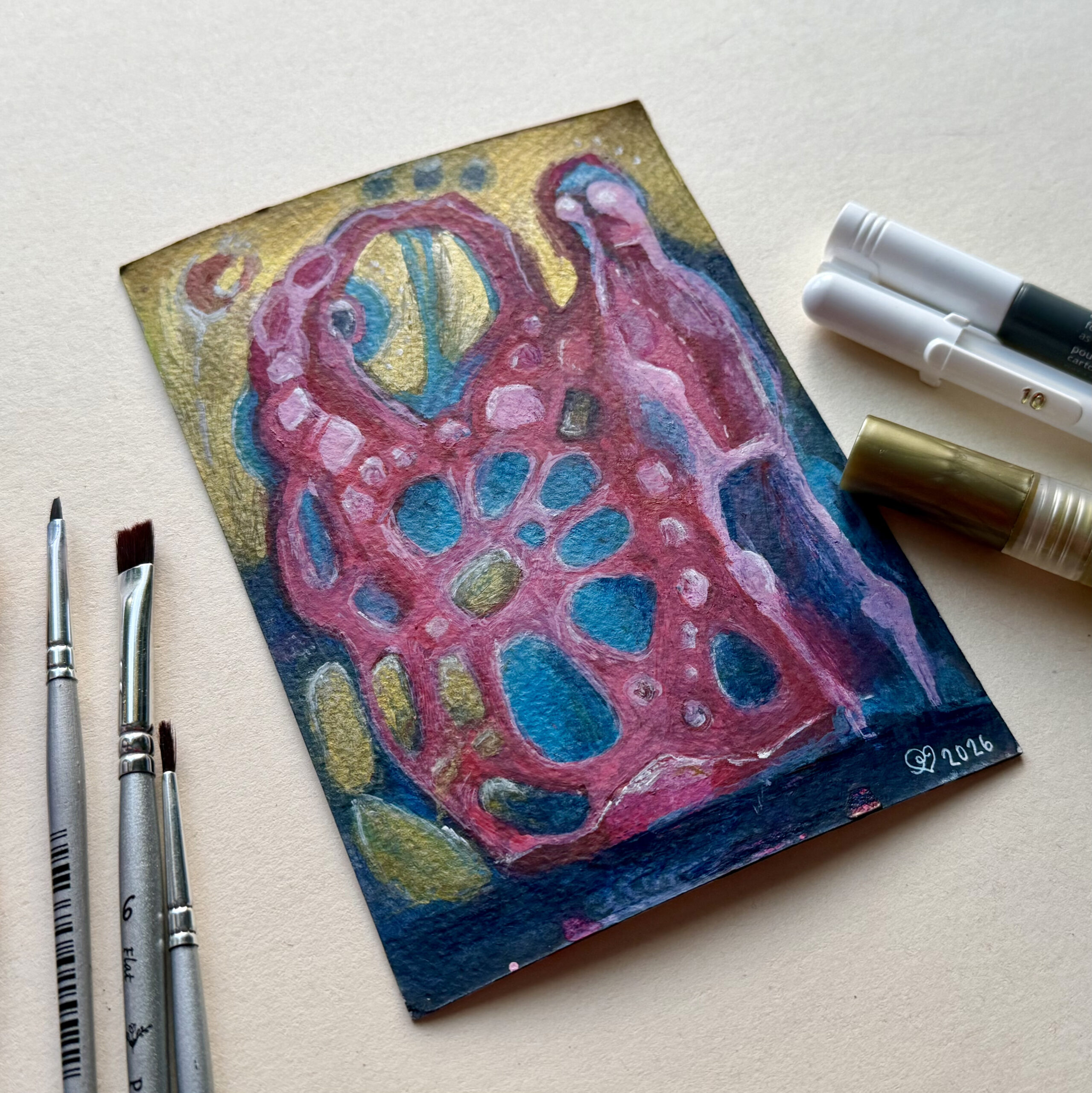 Sielunmaisema 02 - uniikki taidepostikortti - Image 2