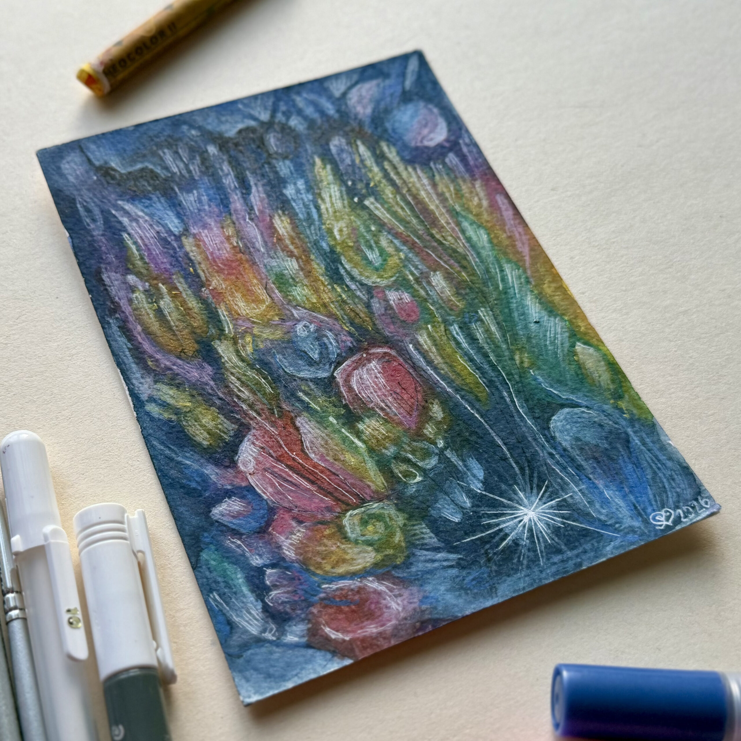 Sielunmaisema 03 - uniikki taidepostikortti - Image 2