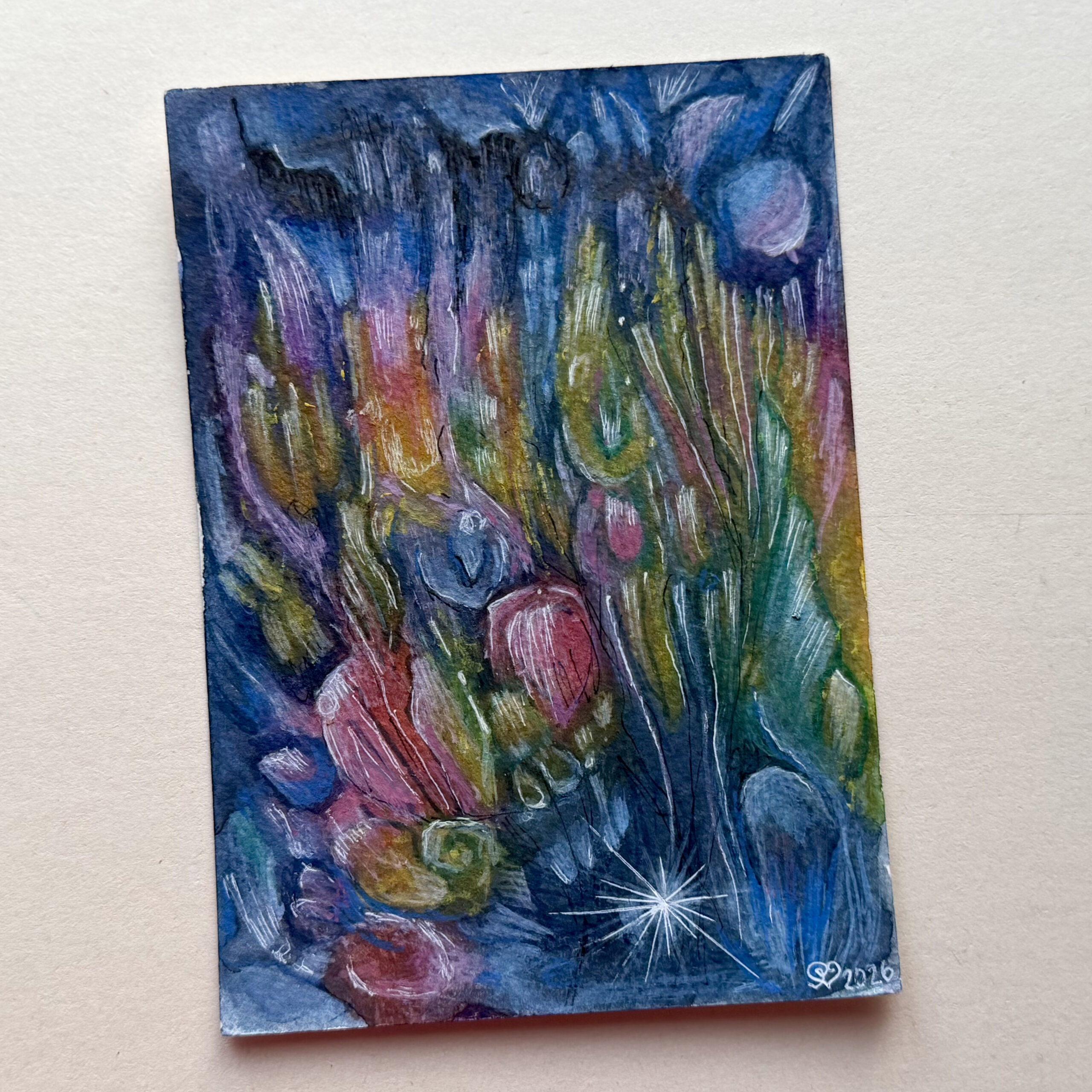 Sielunmaisema 03 - uniikki taidepostikortti - Image 3