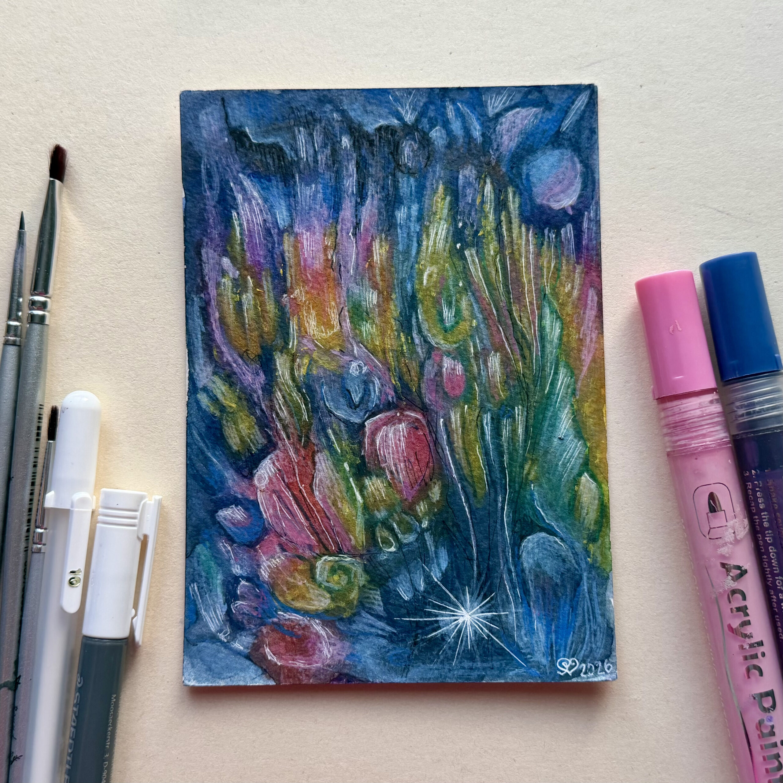 Sielunmaisema 03 - uniikki taidepostikortti - Image 4