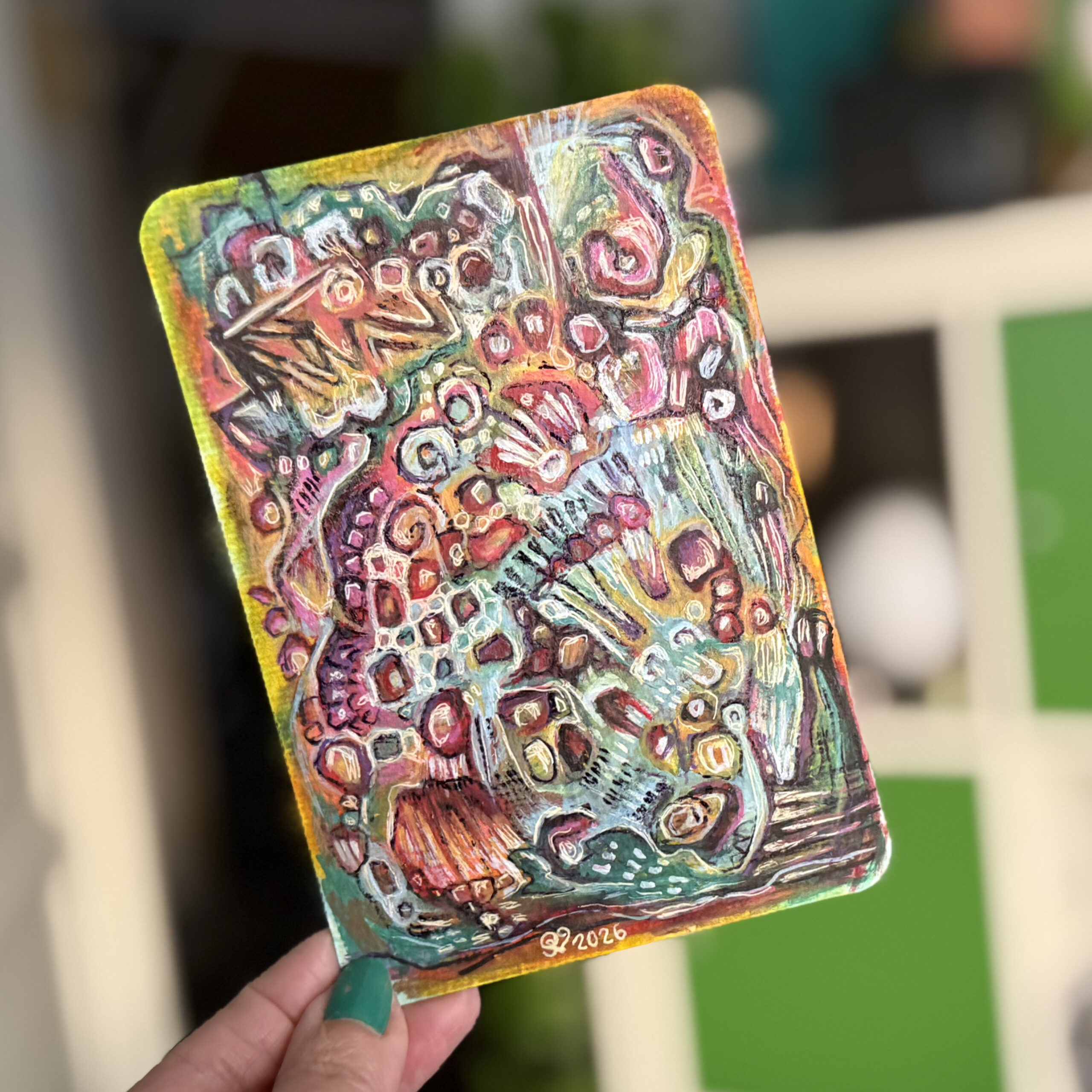 Sielunmaisema 04 - uniikki taidepostikortti - Image 3