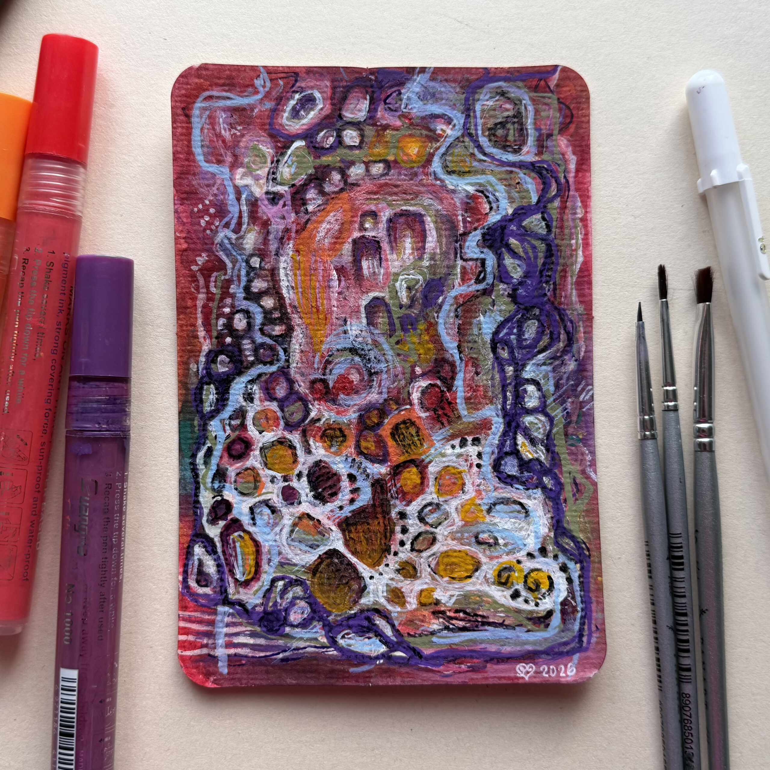 Sielunmaisema 05 - uniikki taidepostikortti - Image 3