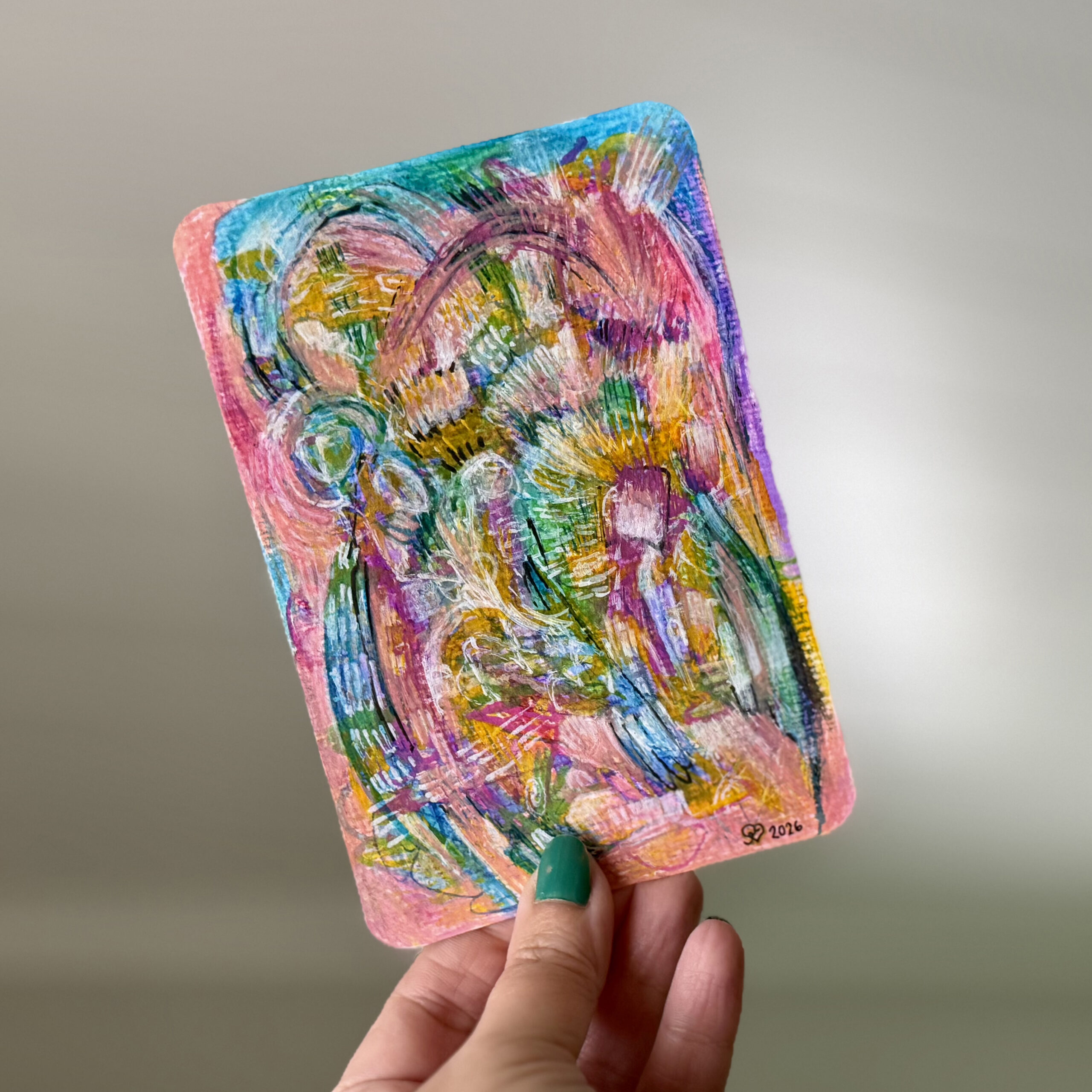 Sielunmaisema 06 - uniikki taidepostikortti - Image 3