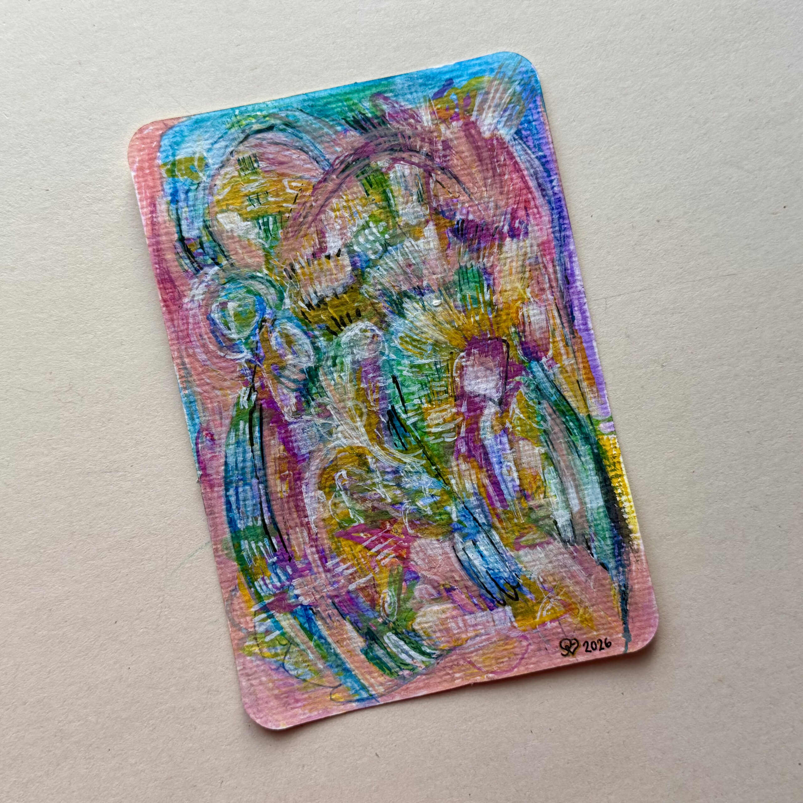 Sielunmaisema 06 - uniikki taidepostikortti - Image 4