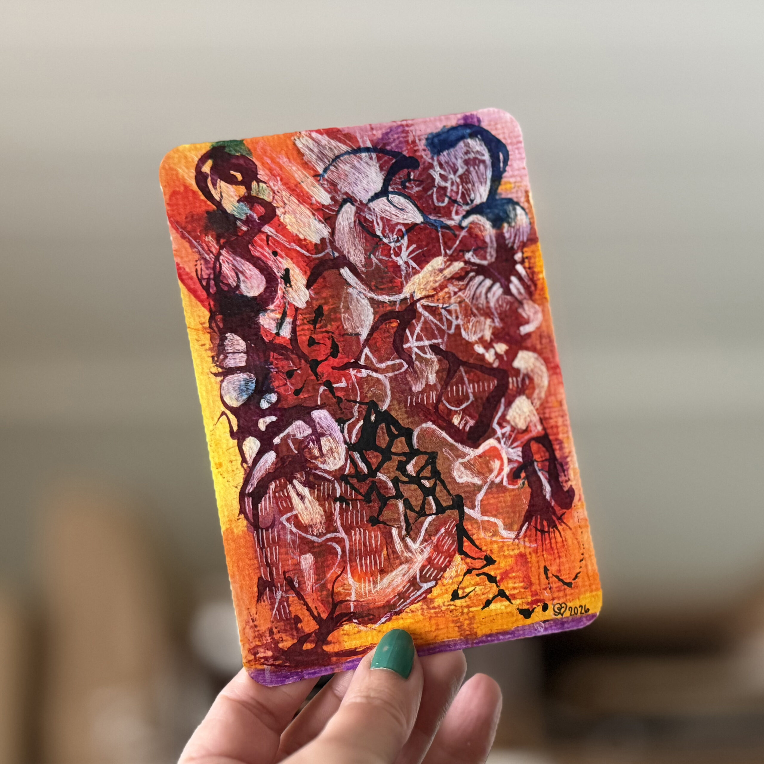 Sielunmaisema 07 - uniikki taidepostikortti - Image 3