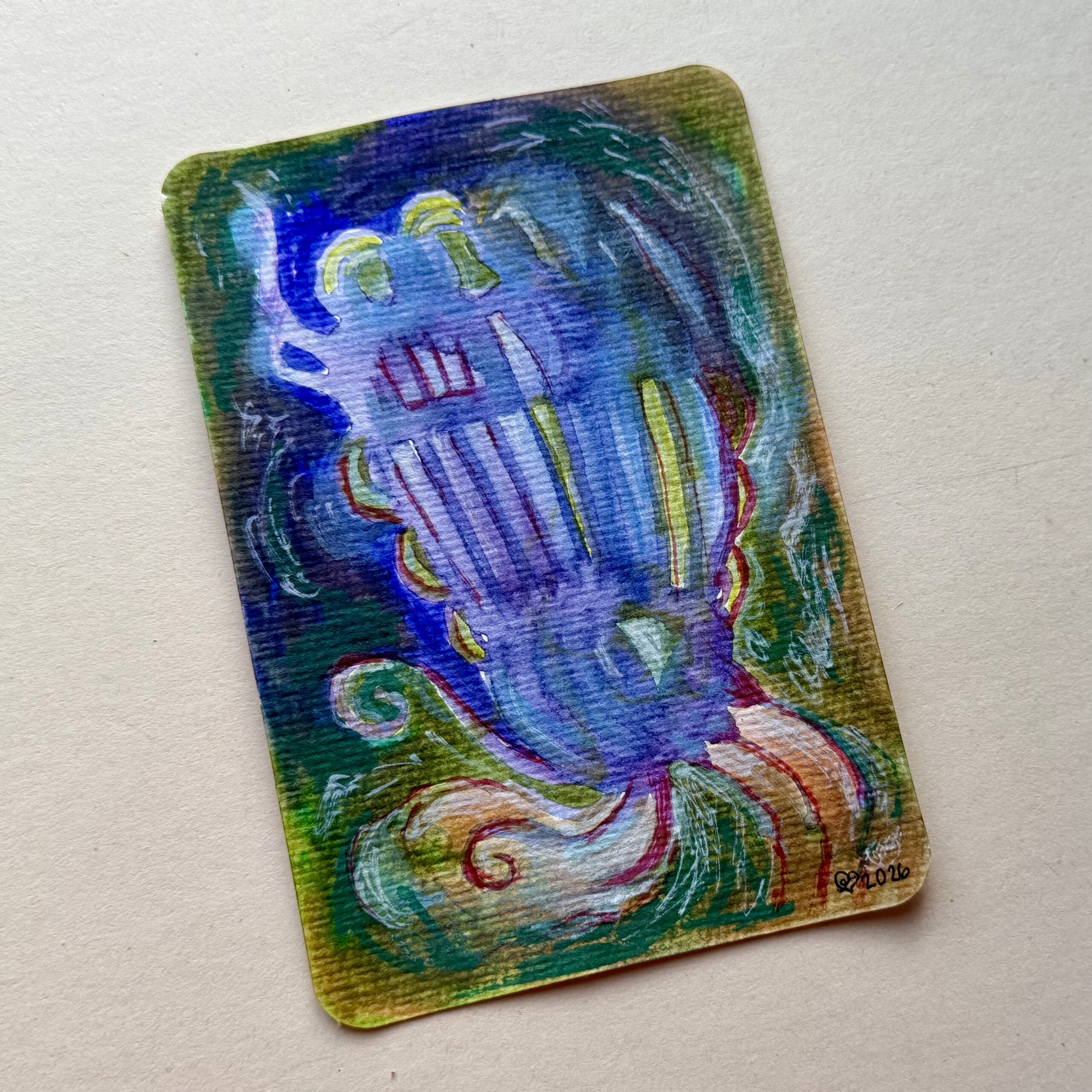 Sielunmaisema 09 - uniikki taidepostikortti - Image 3