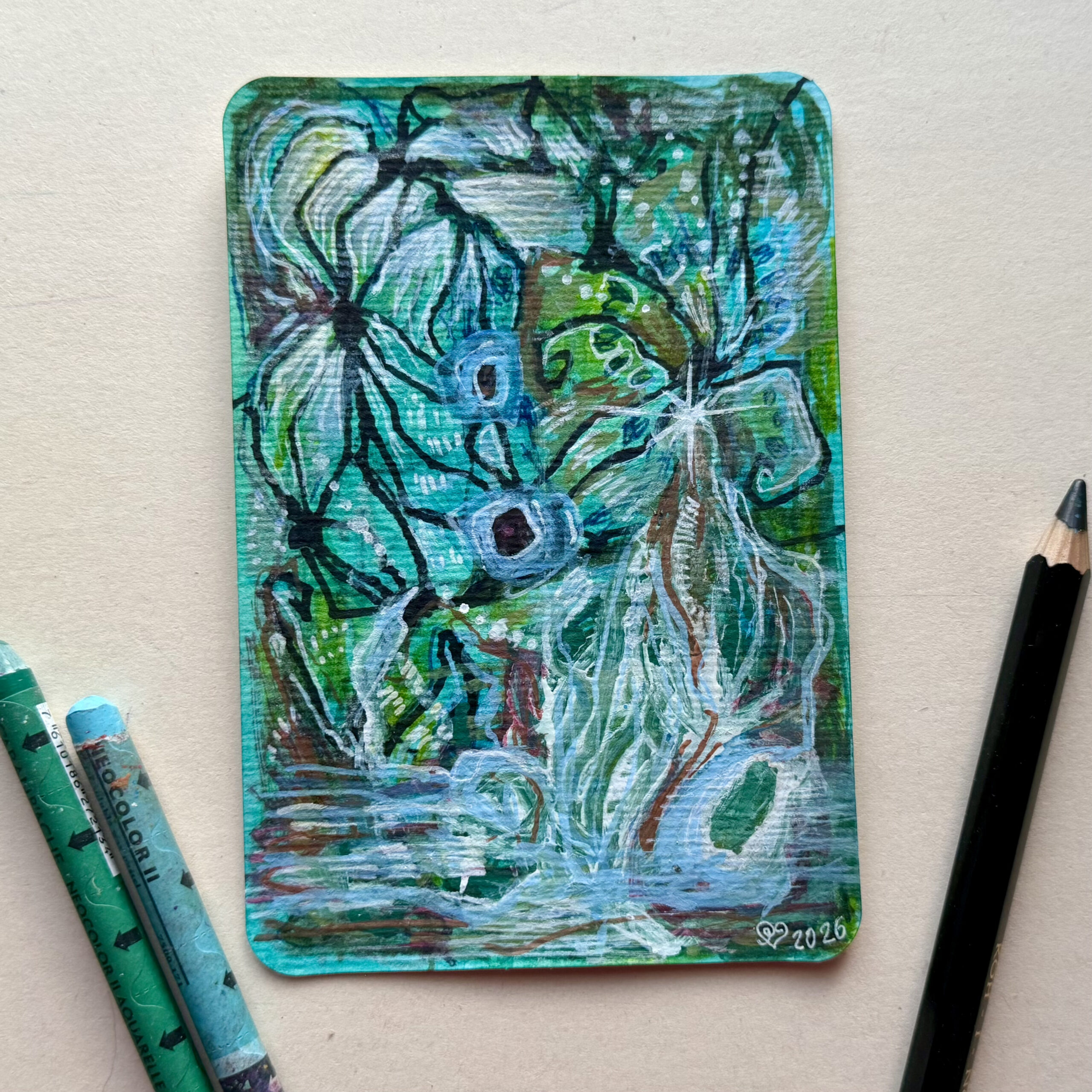 Sielunmaisema 10 - uniikki taidepostikortti