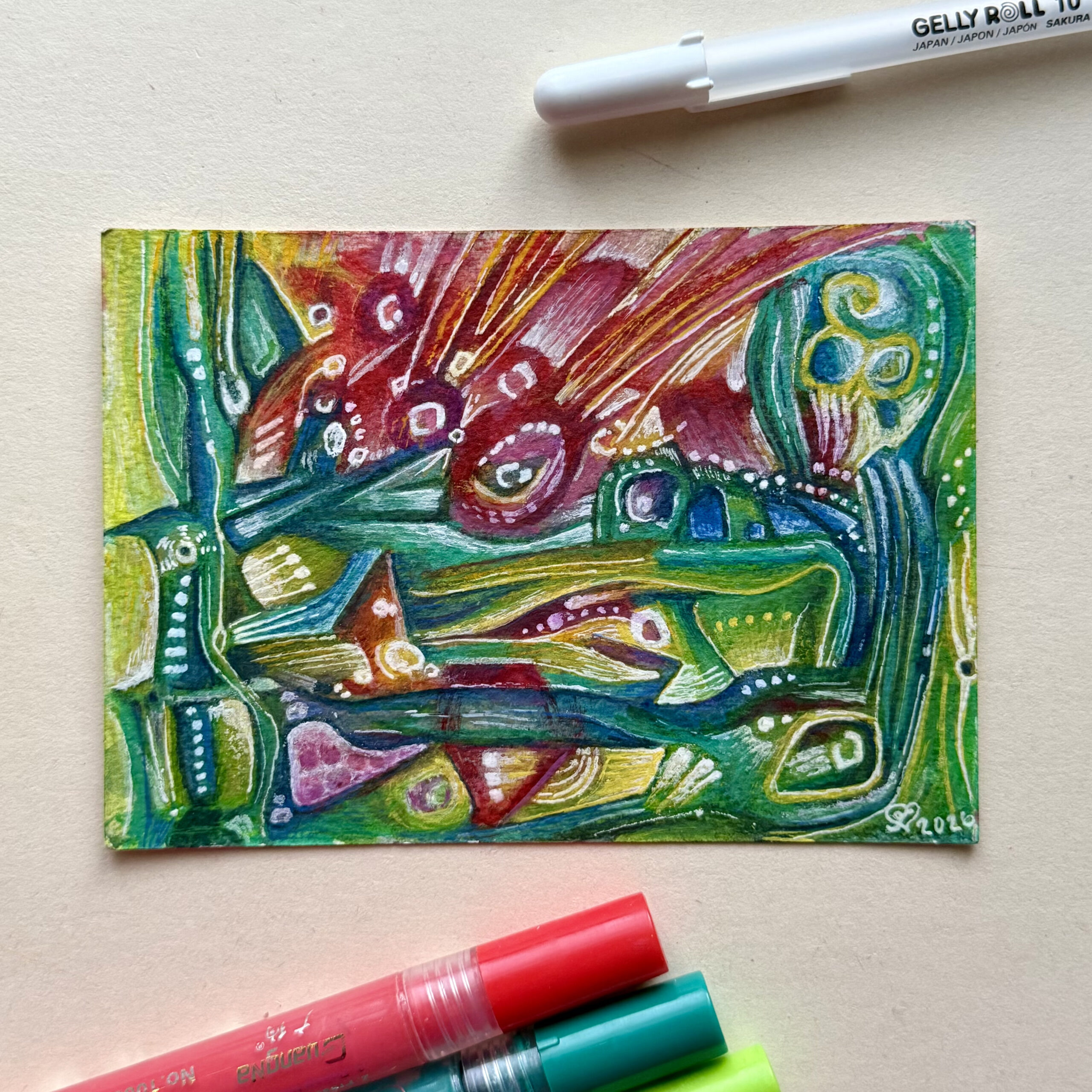 Sielunmaisema 15 - uniikki taidepostikortti