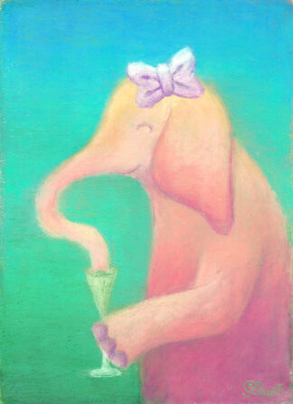 Malja minulle - öljypastelliteos 20.7 x 14.7 cm